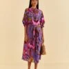 Farm Rio Purple Maxi Flowers Maxi Dress -Farm Rio Store 318178 02
