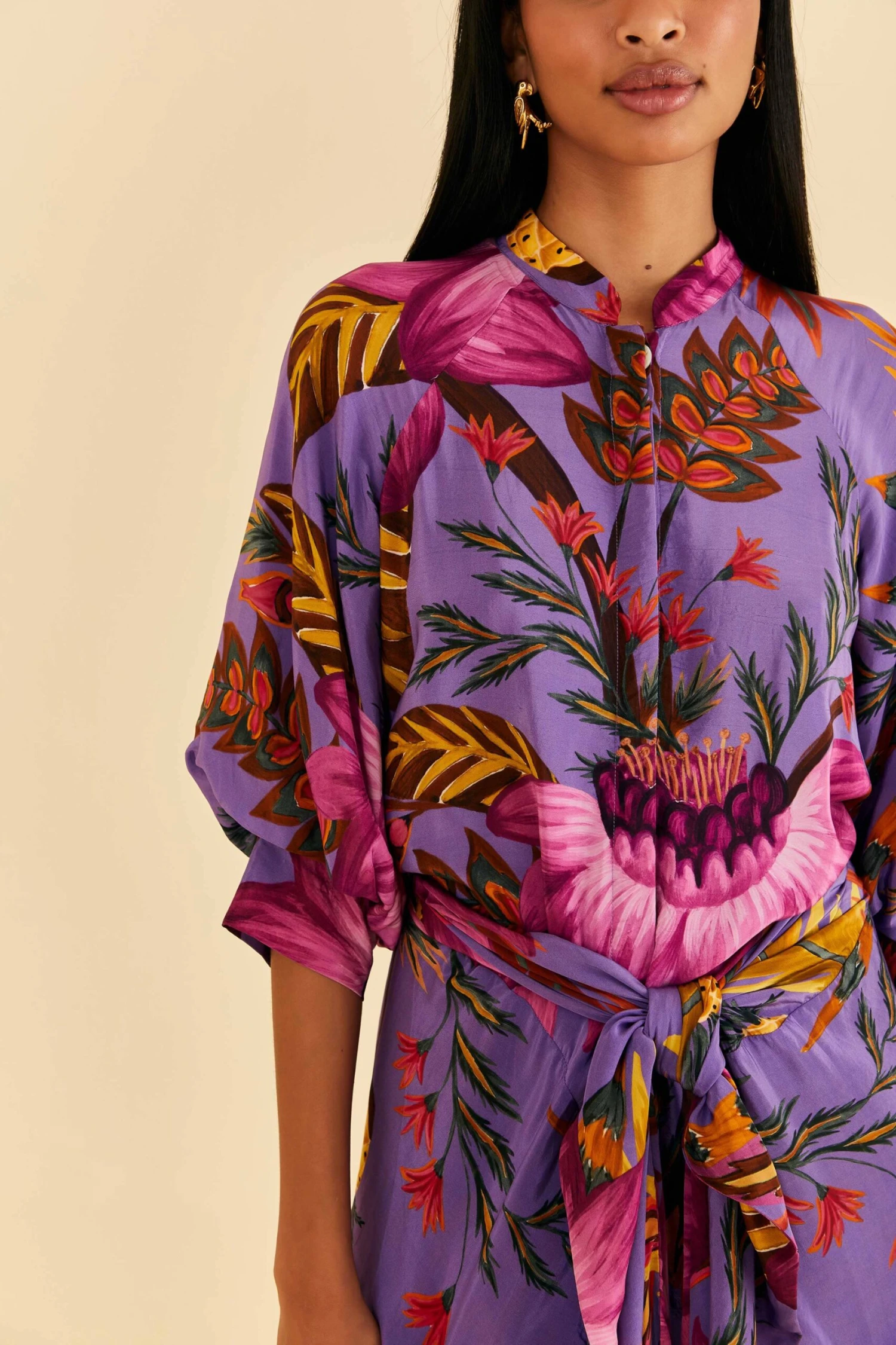 Farm Rio Purple Maxi Flowers Maxi Dress 4 Farm Rio Purple Maxi Flowers Maxi Dress - Image 2