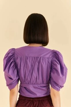 Farm Rio Purple Cropped Blouse 8 Farm Rio Purple Cropped Blouse -Farm Rio Store 318180 03