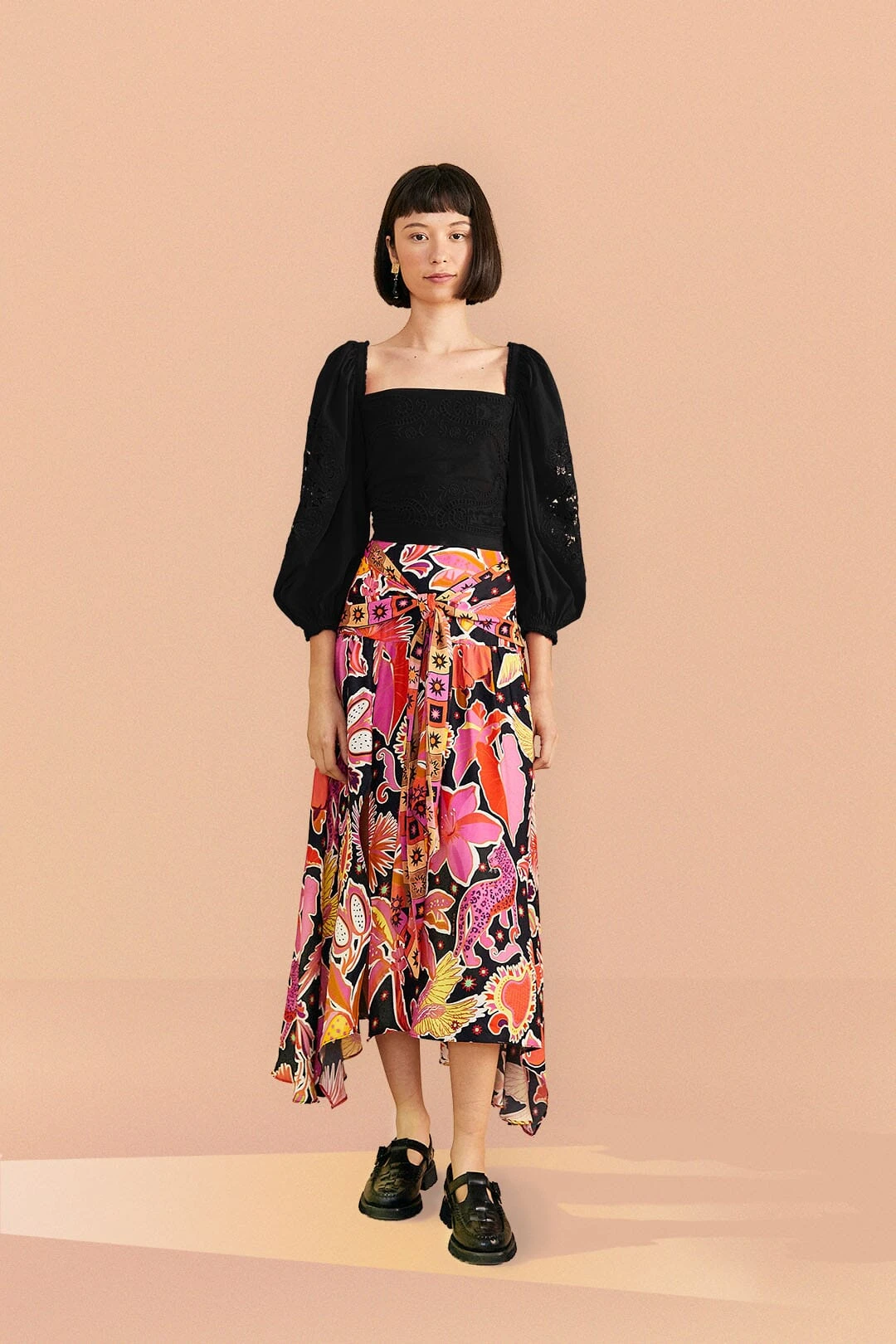 Farm Rio Black Embroidered Blouse 3 Farm Rio Black Embroidered Blouse