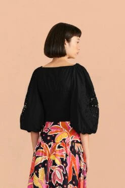 Farm Rio Black Embroidered Blouse 8 Farm Rio Black Embroidered Blouse -Farm Rio Store 318256 03