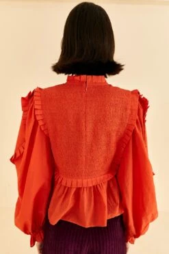 Farm Rio Orange Smocked Blouse 9 Farm Rio Orange Smocked Blouse -Farm Rio Store 320259 04