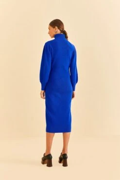 Farm Rio Blue Heart Neckline Knit Dress -Farm Rio Store 320272 04