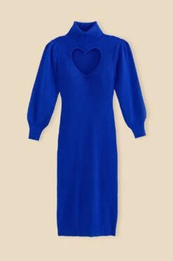 Farm Rio Blue Heart Neckline Knit Dress -Farm Rio Store 320272 06