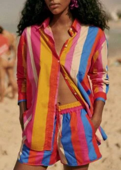 Farm Rio Carioca Stripes Multicolor Kurt Shorts 10 Farm Rio Carioca Stripes Multicolor Kurt Shorts -Farm Rio Store 321459 04